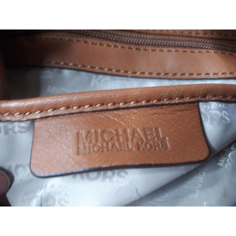 Michael Kors Braided Grommet Large Satchel Shoulder Tote Leather Handbag AS IS